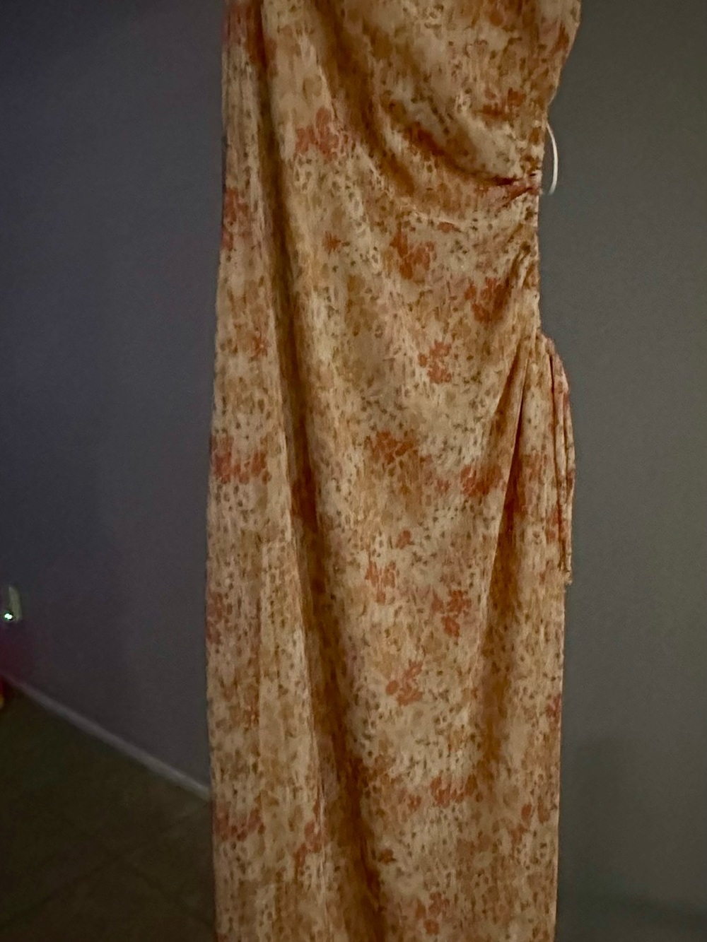 Sage Floral Midi Dress in Cream and Rust